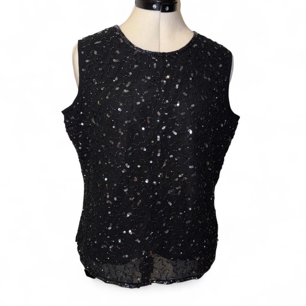 Notations Black Sequin Tank